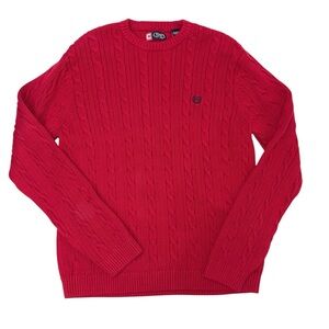 Chaps men’s Classic Red Cable Knit Sweater size XL